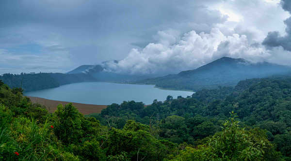 Poster Pemandangan Gunung Indonesia Mountains Lake Forests Bali Clouds 1Z