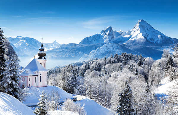 poster gunung Germany Winter Mountains 1Z