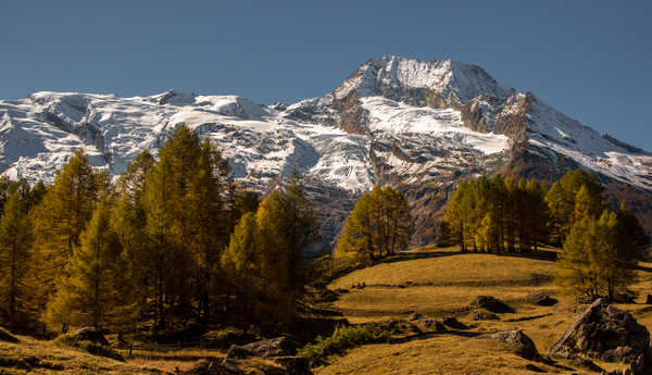 poster pemandangan alam gunung France Mountains Autumn Stones Le Monal Trees 1Z