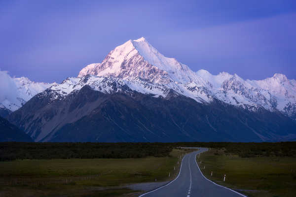 Poster Pemandangan Gunung Roads Mountains New Zealand Mount Cook 1Z