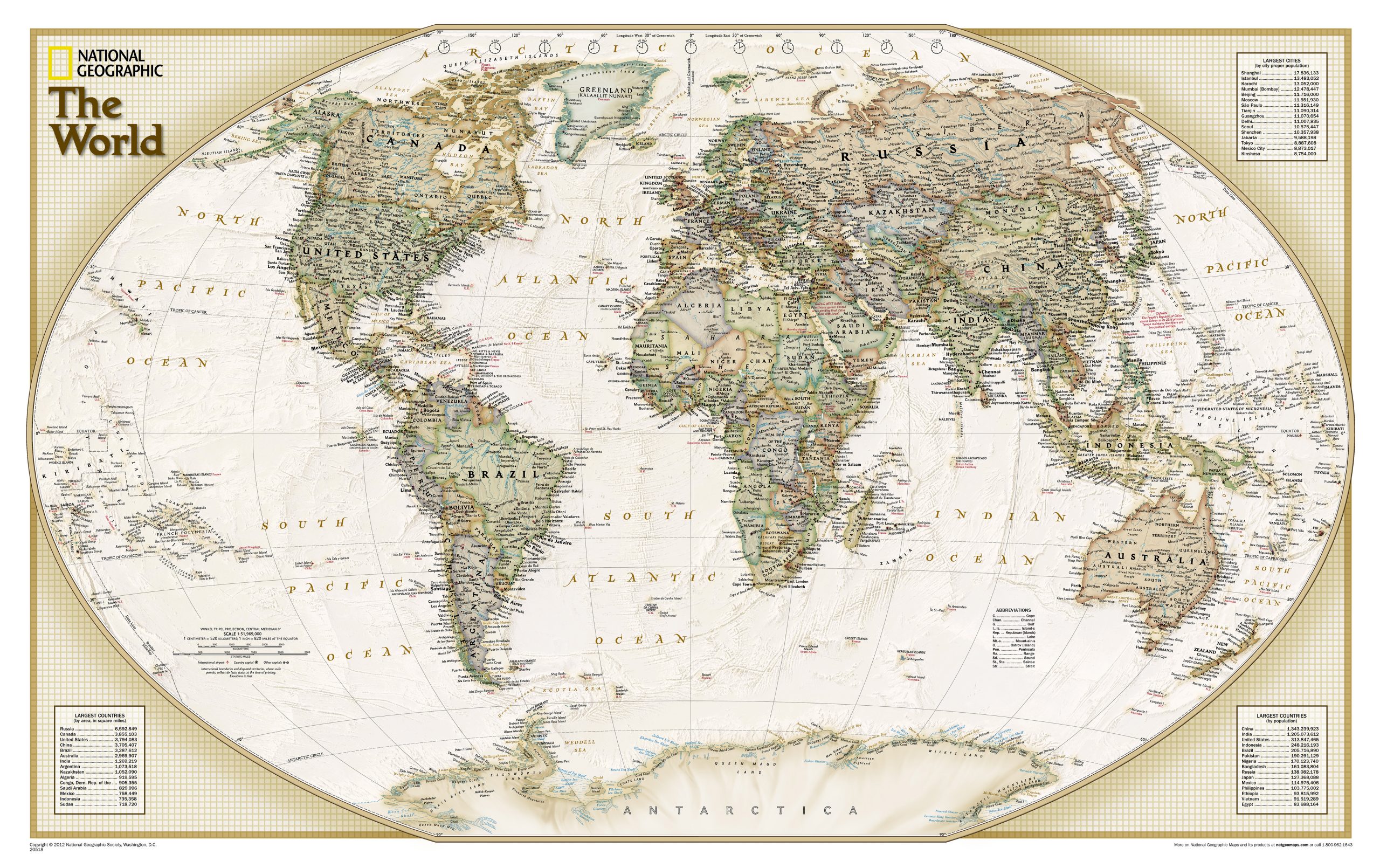 Peta Dunia World Earth toned 2012