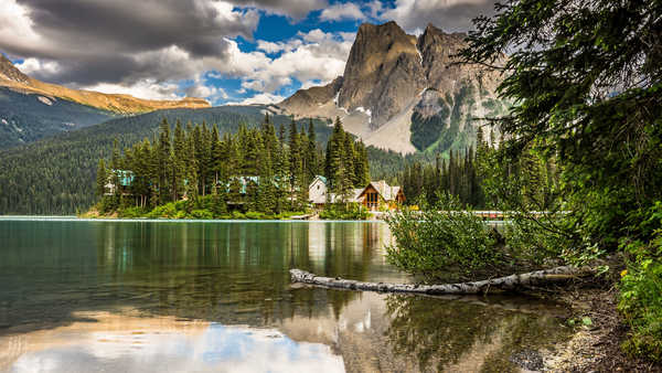 poster gunung Canada Lake Mountains Forests Scenery Yoho 1Z