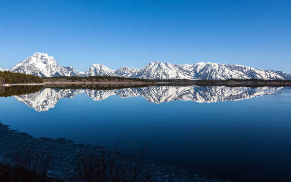 poster pegunungan grand teton national park teton range mountains lake WPS