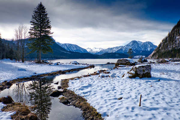 Poster Pemandangan Gunung Austria Winter Mountains 1Z 001