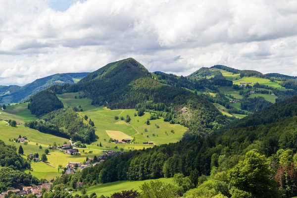 Poster Pemandangan Gunung Switzerland Mountains Forests Waldenburg County 1Z