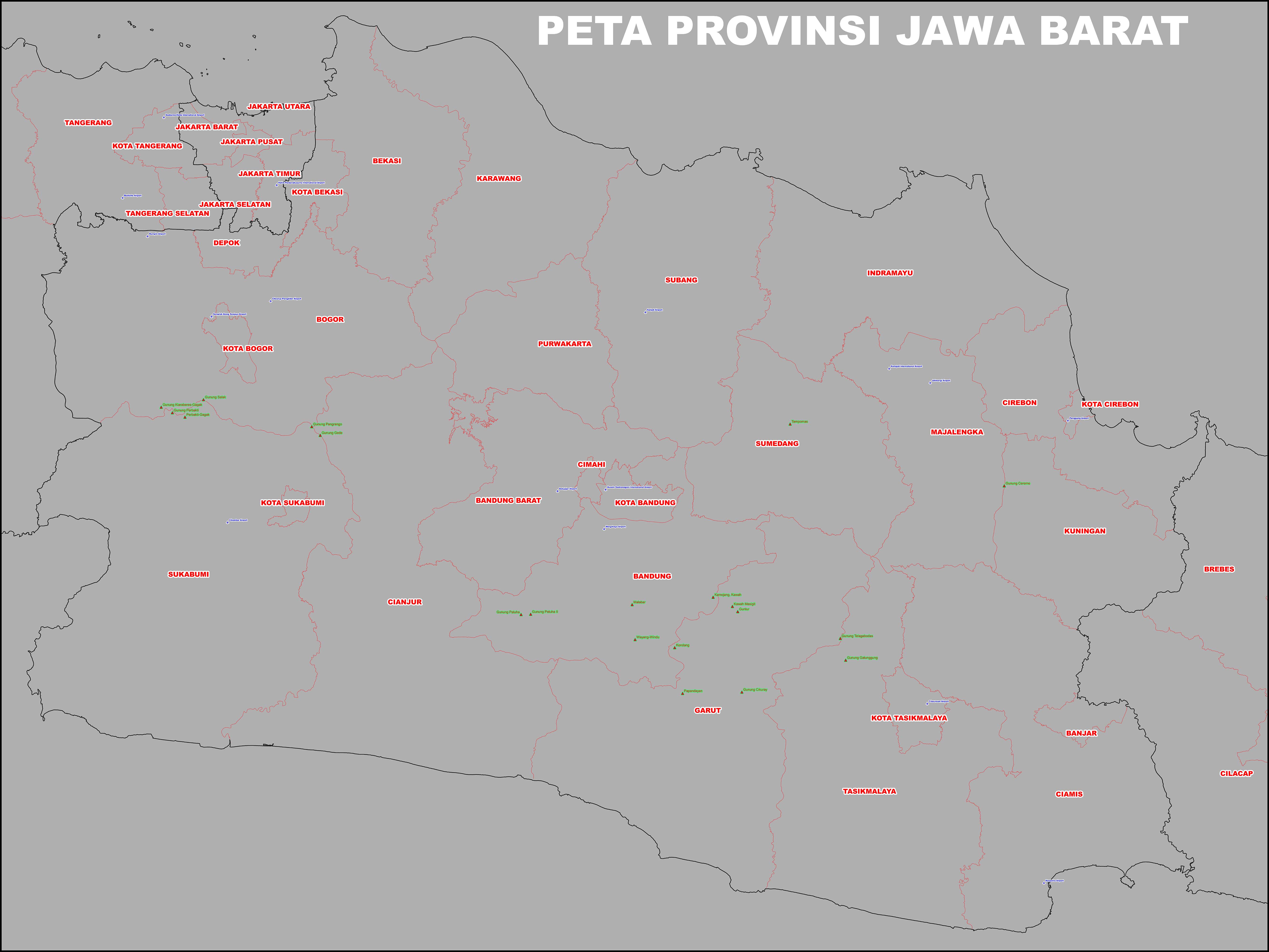 Peta Bandara di Jawa Barat