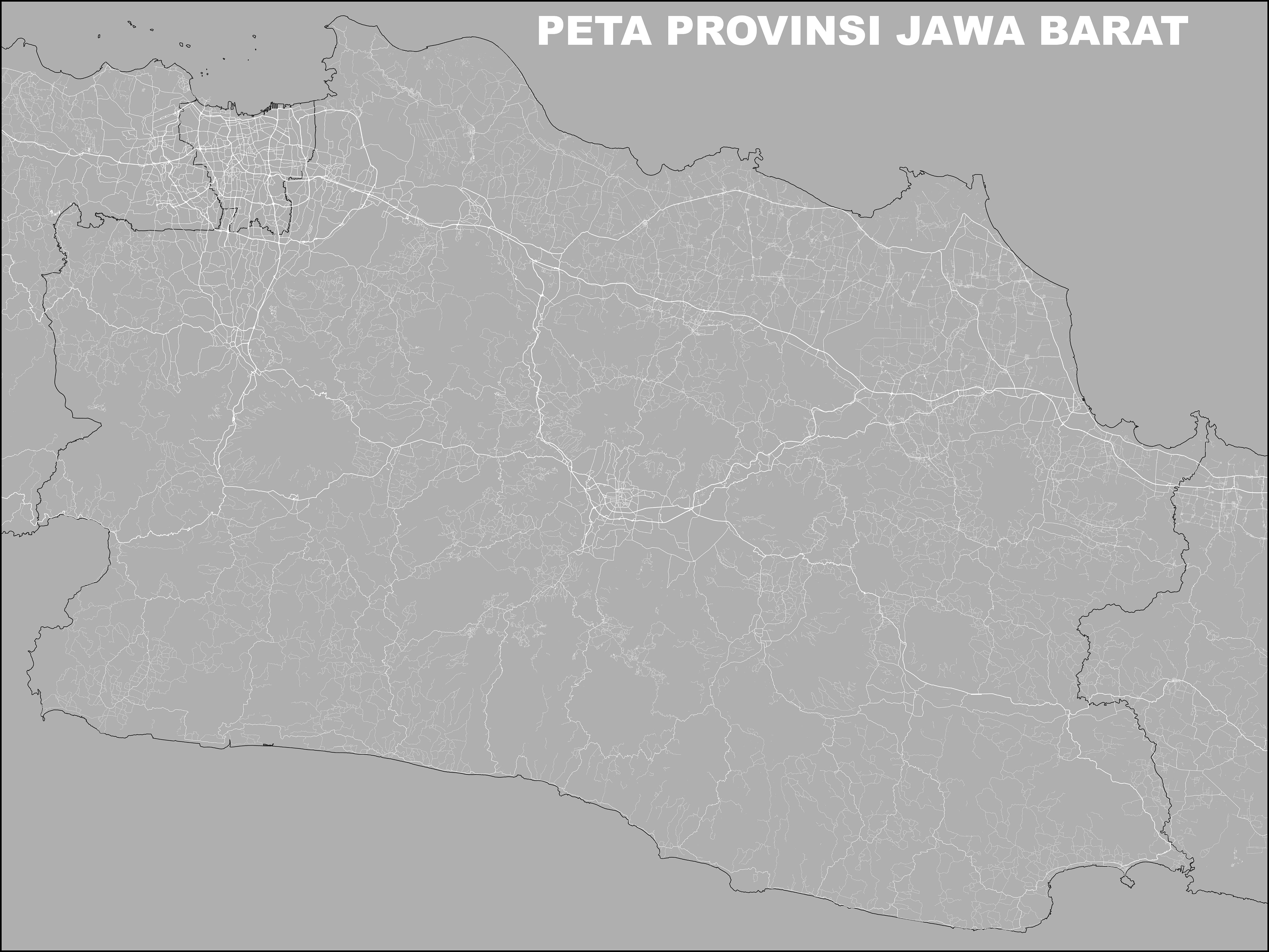 Peta Jaringan Jalan Raya di Jawa Barat