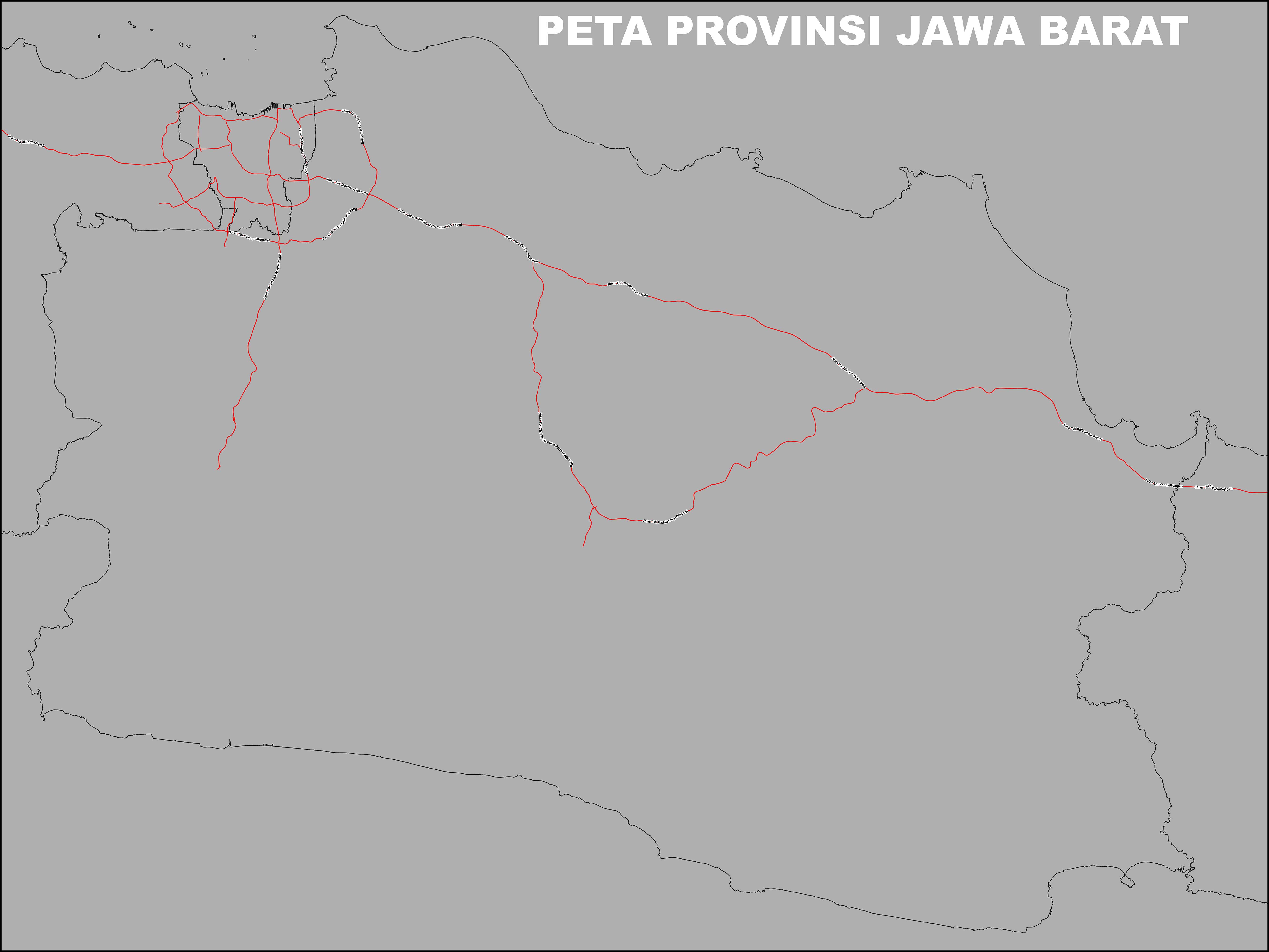 Peta Jaringan Jalan Tol di Jawa Barat