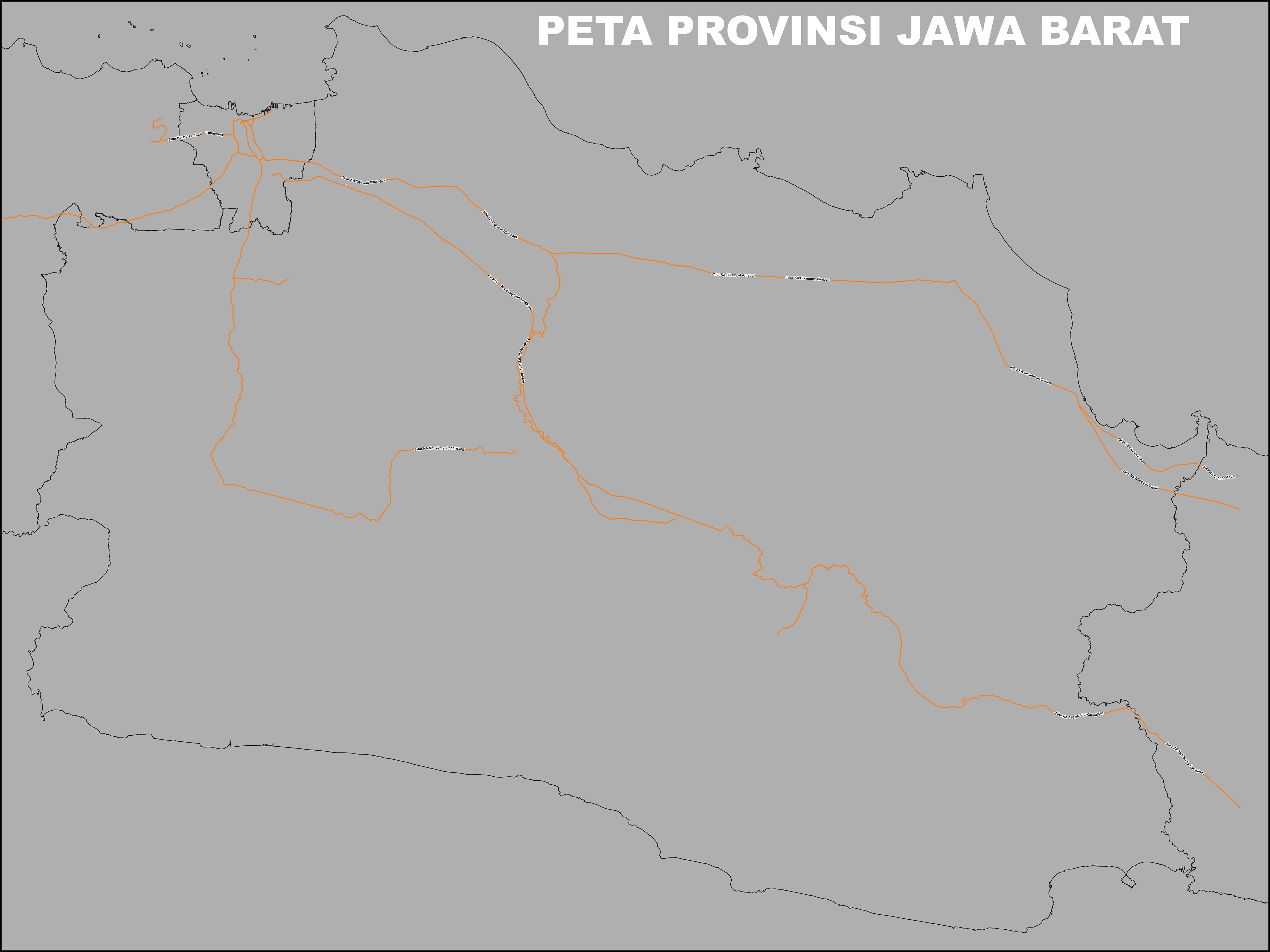 Peta Jaringan Rel Kereta Api Jawa Barat