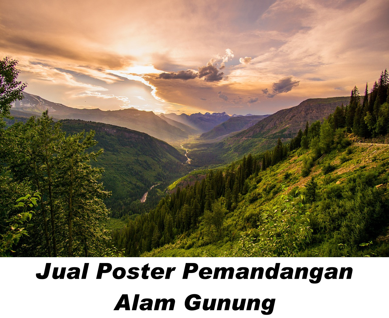 Poster pemandangan alam gunung